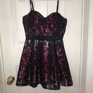 Black and Pink Flowy Dress